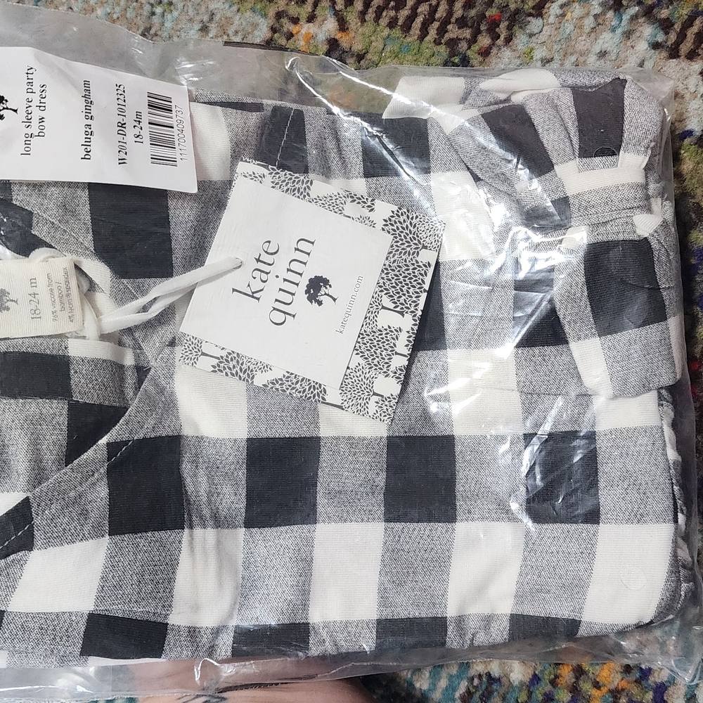 Kate Quinn Black and White Checkered Kids Dress